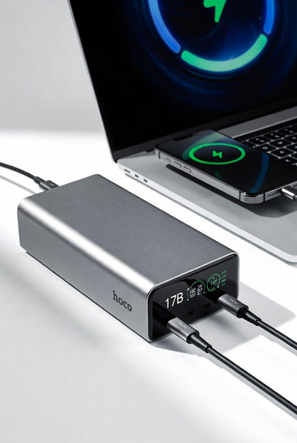 Hoco Power Bank (17B) – Ultra-Fast 100W Beast That Keeps You Powered Non-Stop!