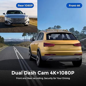 4K Ultra HD Smart Car Dash Camera (Front & Rear) © 30 Days Replacement Warranty