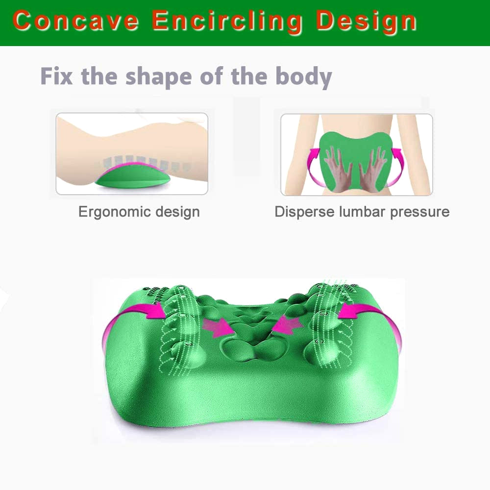 Lumbar Support Pillow For Lower Back Pain Relief Lower Back Stretcher Massager For Chronic Lumbar Pain Relief & Herniated Disc