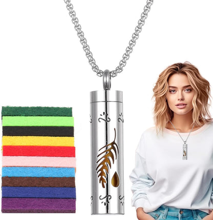 Fragrance Necklace,Oil Diffuser Necklace, Stainless Steel Perfume Necklace,