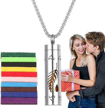 Fragrance Necklace,Oil Diffuser Necklace, Stainless Steel Perfume Necklace,