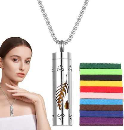 Fragrance Necklace,Oil Diffuser Necklace, Stainless Steel Perfume Necklace,