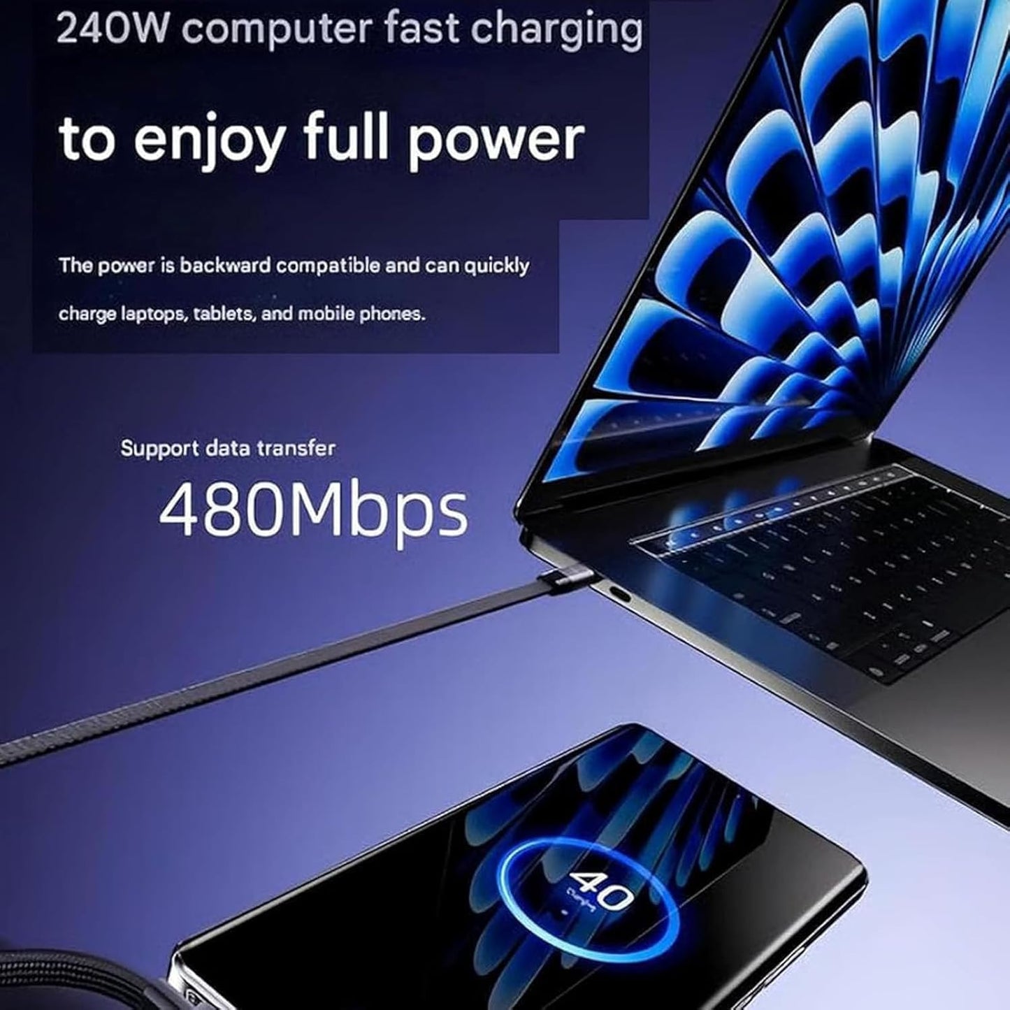 360 Type C cable & folding stand