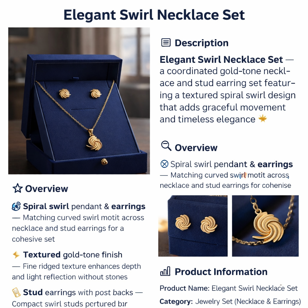 Elegant Swirl Necklace Set