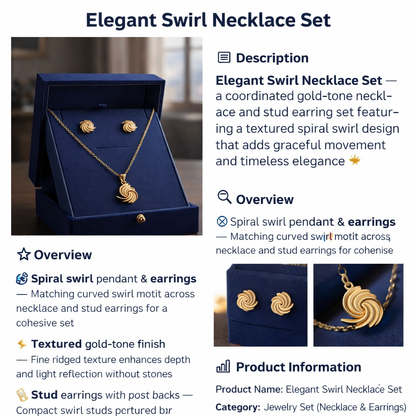 Elegant Swirl Necklace Set
