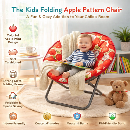 Kids Folding Apple Pattern Chair Ⓢ