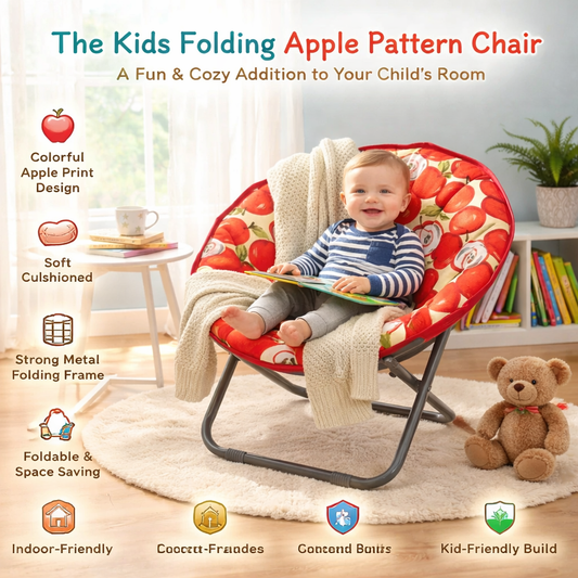 Kids Folding Apple Pattern Chair Ⓢ