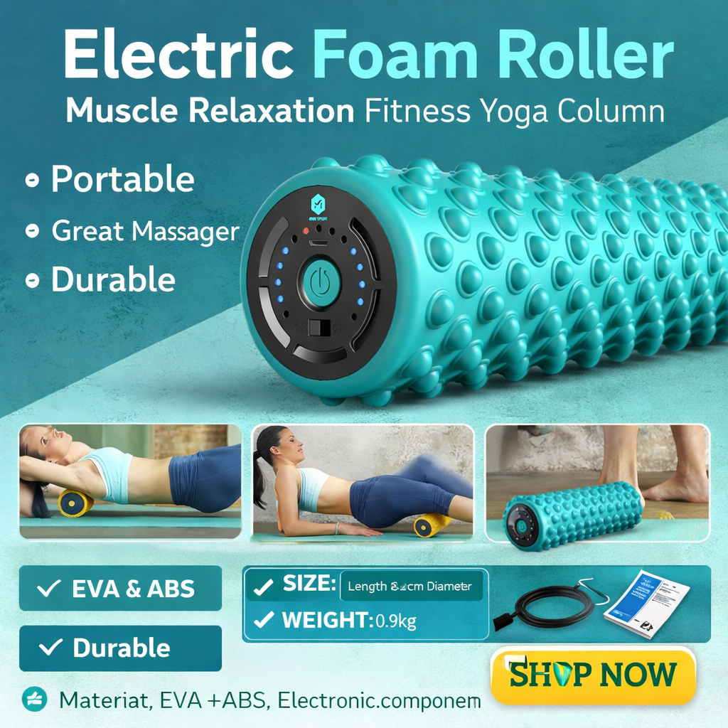 Electric Foam Roller Muscle Relaxation Fitness Yoga Column
