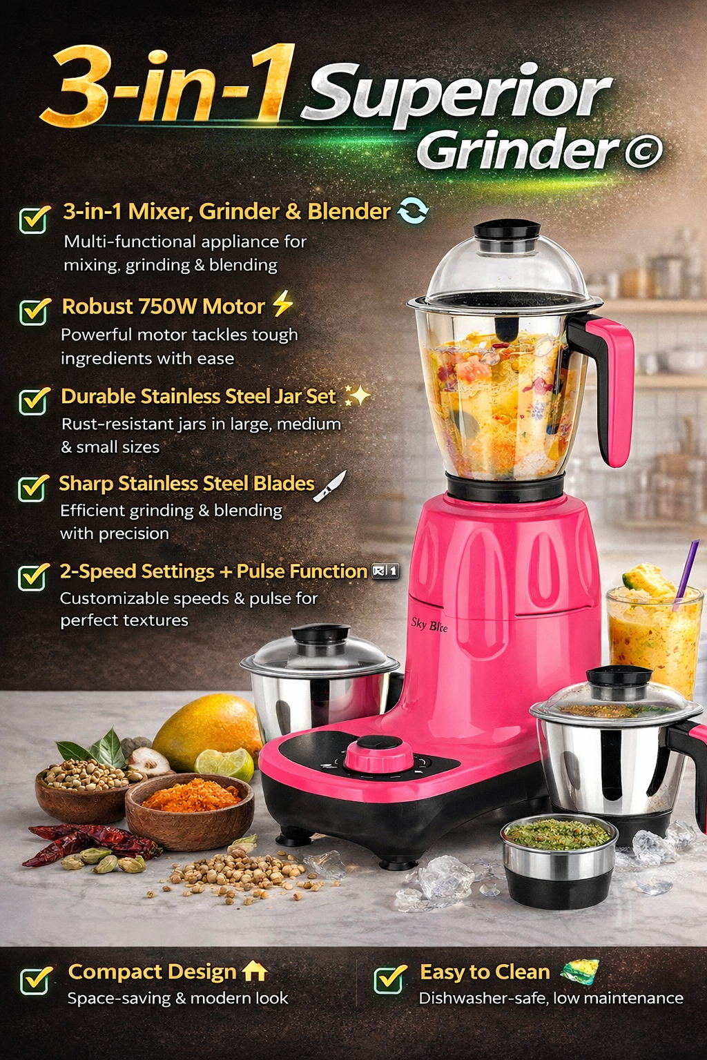 3-in-1 Superior Grinder ©