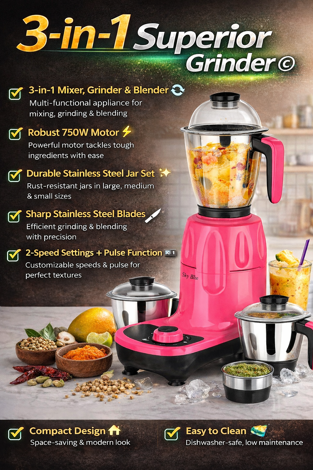 3-in-1 Superior Grinder ©