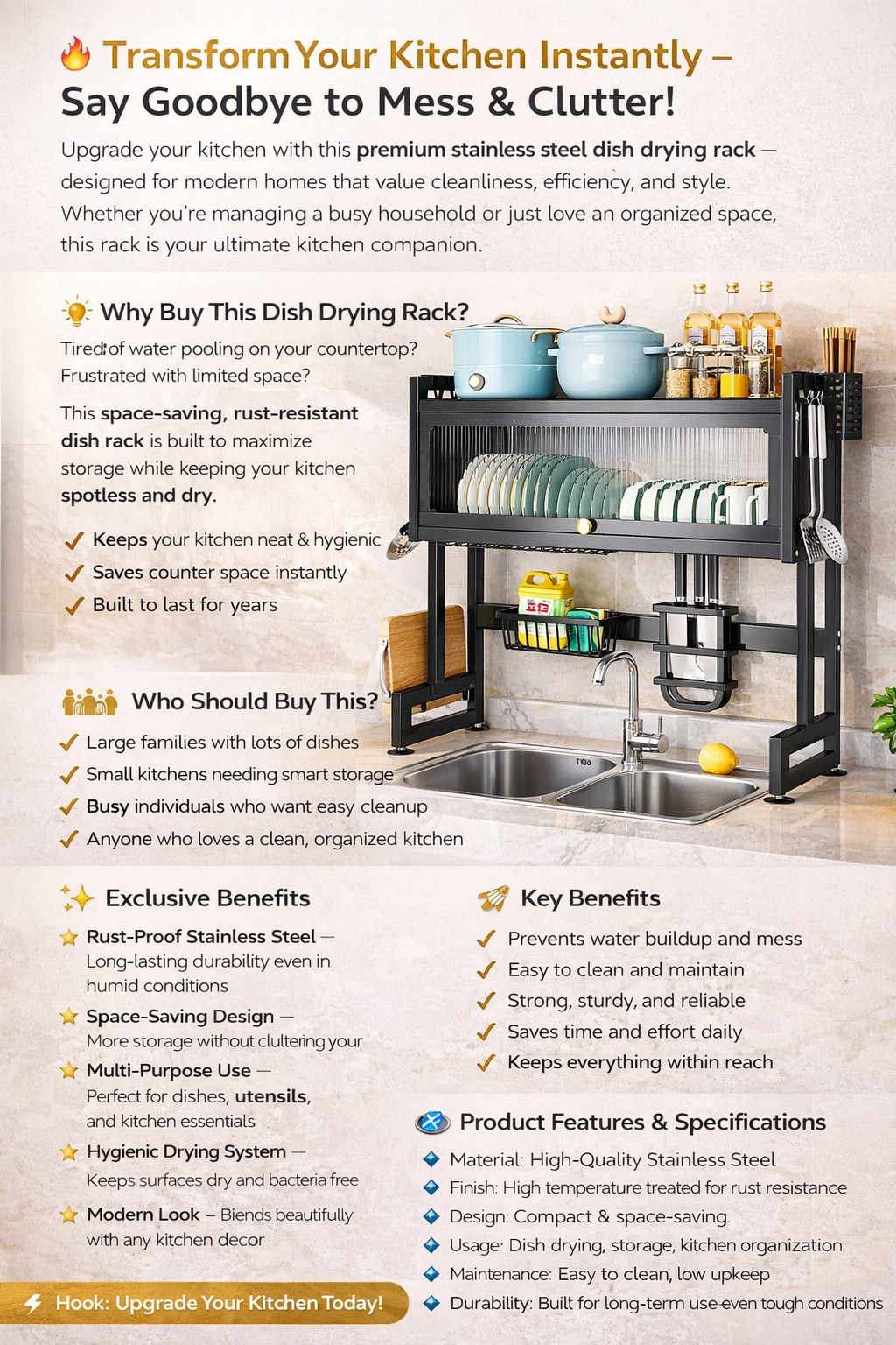 Kitchen Sink Shelf With Cabinet Door