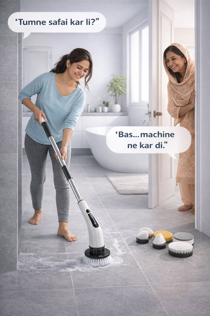 Electric Spin Scrubber With 7 Replaceable Brush Head