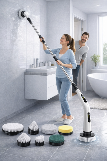 Electric Spin Scrubber With 7 Replaceable Brush Head