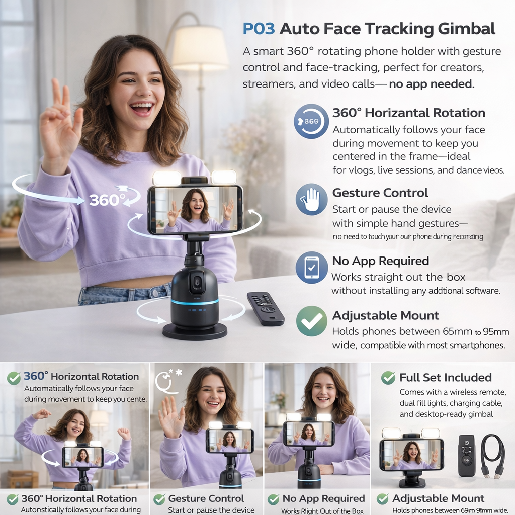 Auto Face Tracking Desktop Gimbal