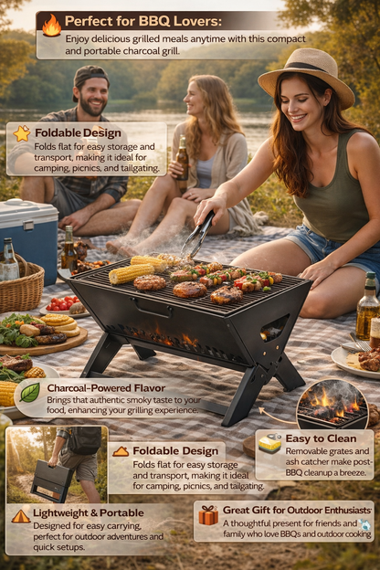 Foldable Charcoal Grill Ⓢ