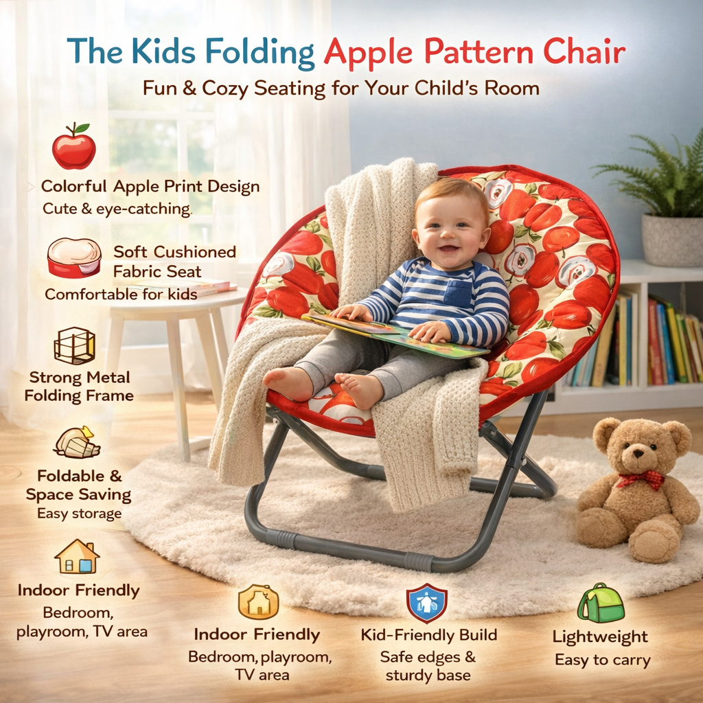 Kids Folding Apple Pattern Chair Ⓢ