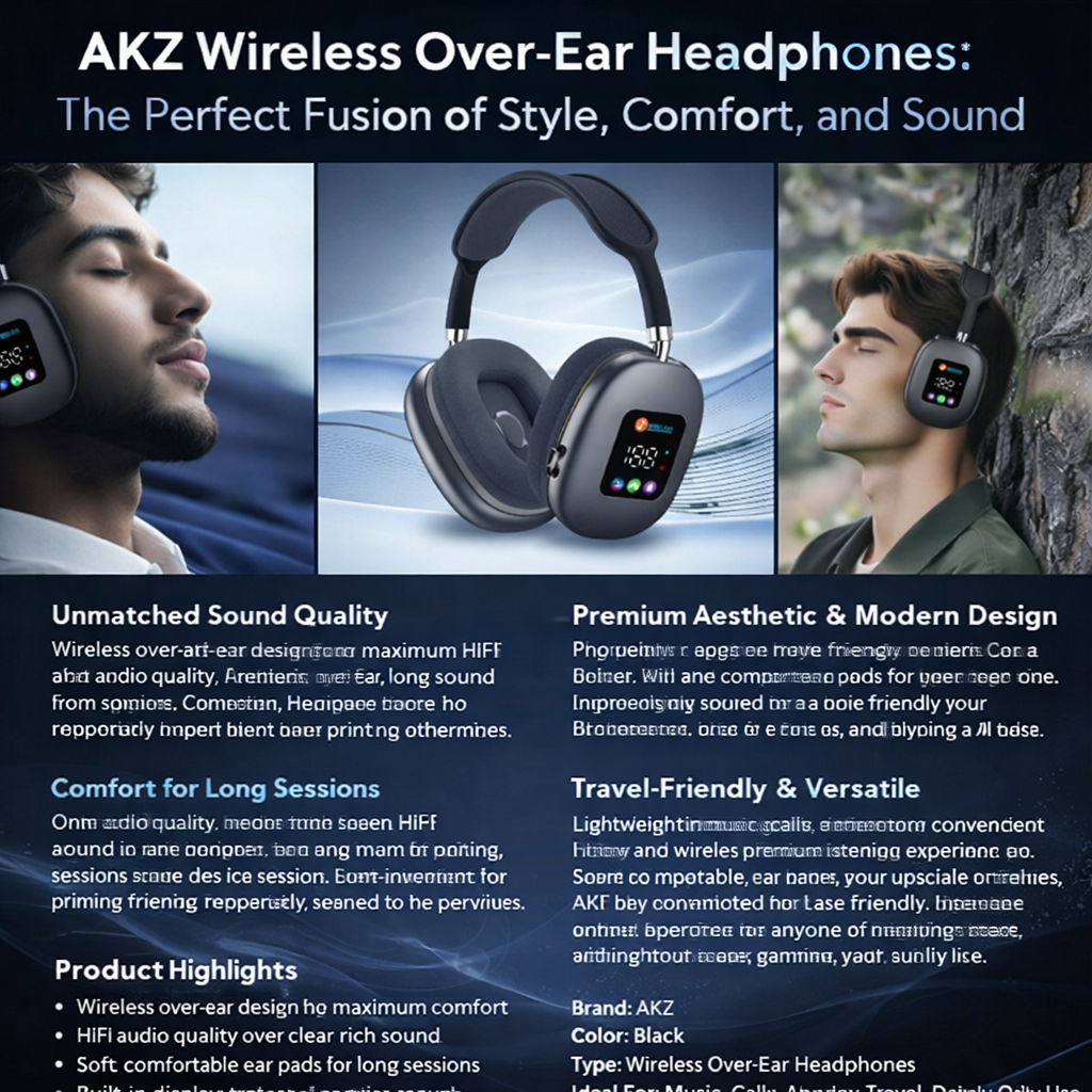 AKZ - Wireless Over-Ear Headphones