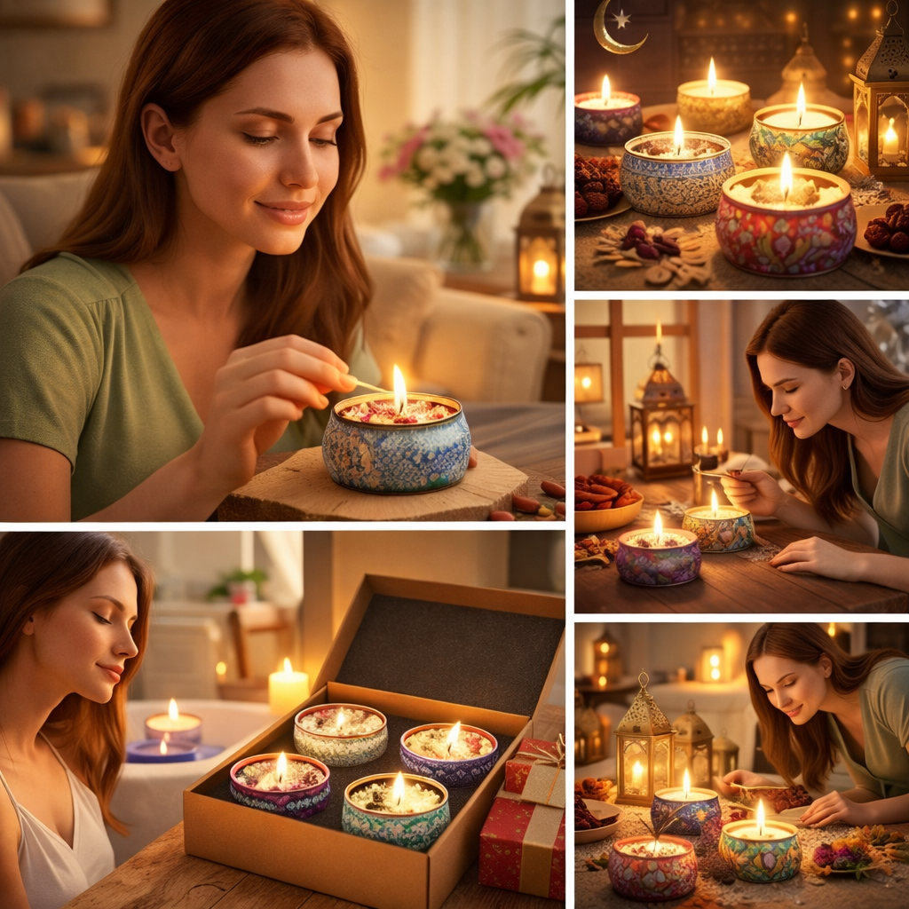 Decorative Floral Scented Tin Candles