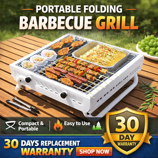 Portable Folding Barbecue Grill 30 Days Replacement Warranty