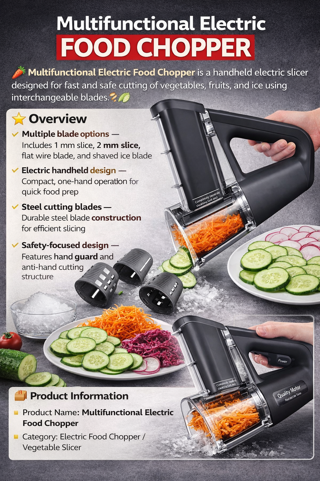 Multifunctional Electric Food Chopper