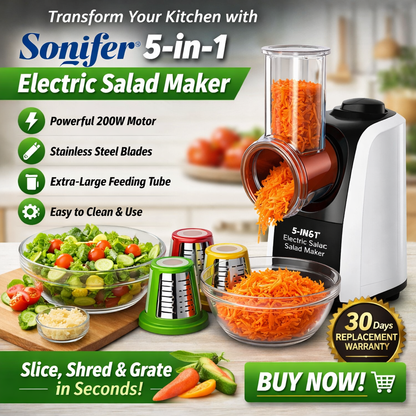 Sonifer - 5-in-1 Electric Salad Maker © Ⓢ 30 Days Replacement Warranty