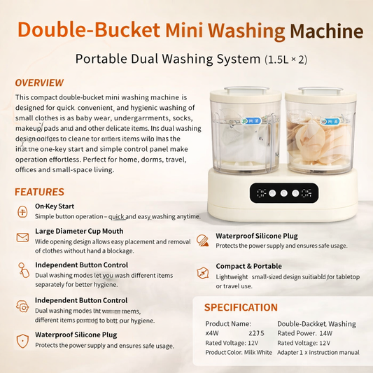 Double-Bucket Mini Washing Machine Ⓢ