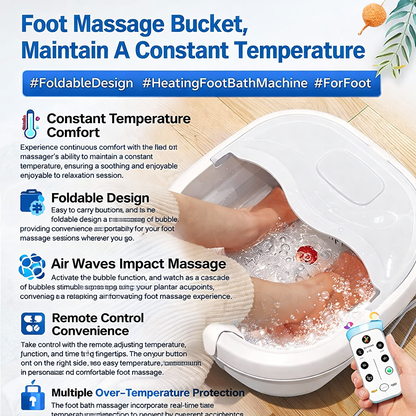 Foot Massage Bucket, Maintain A Constant Temperature Foldable Design Heating Foot Bath Machine For Foot