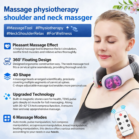 Massage physiotherapy shoulder and neck massager