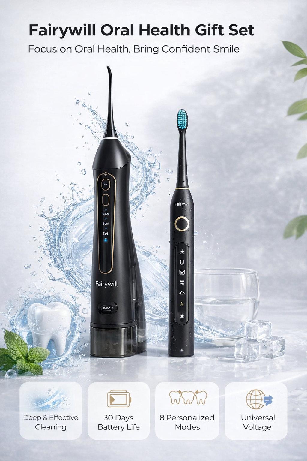 Fairywill Electric Toothbrush & Water Flosser