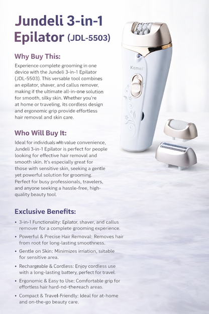 Jundeli - 3-in1 Epilator (JDL-5503)