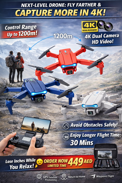 E99 Foldable HD Camera Drone – WiFi FPV, 360° Flip, Altitude Hold, LED Lights 🚁