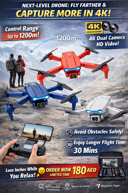 E99 Foldable HD Camera Drone – WiFi FPV, 360° Flip, Altitude Hold, LED Lights 🚁