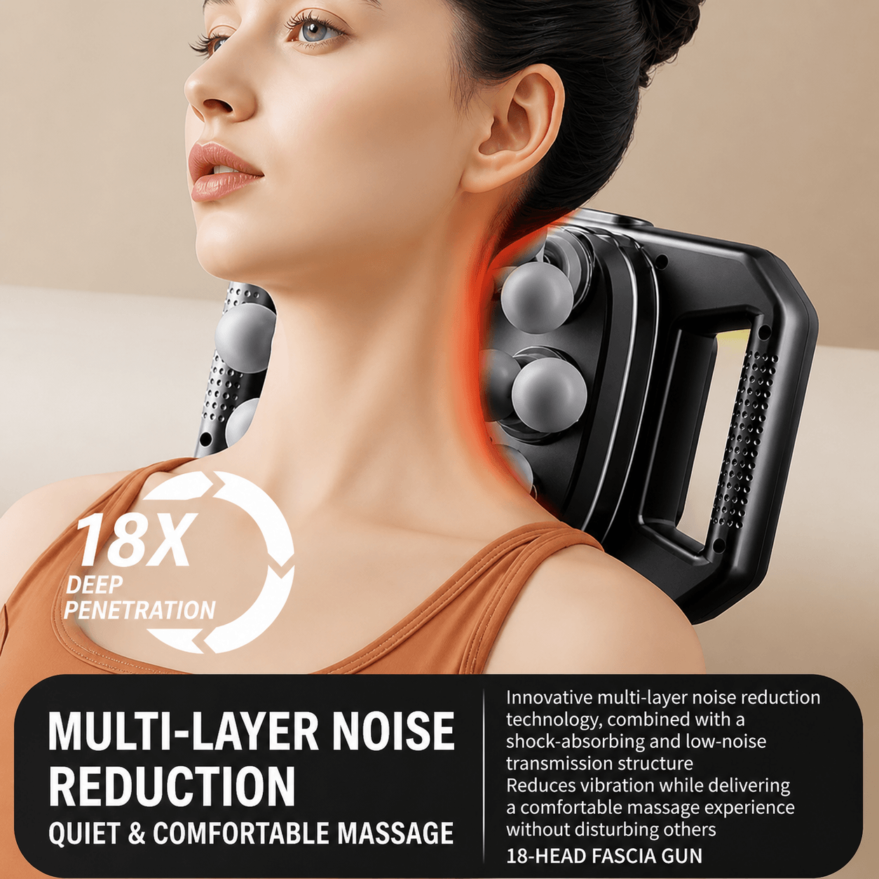 Multi-Head Deep Tissue Massager | Loosen Tight Muscles & Boost Recovery