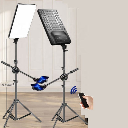 Slim LED Panel Fill Light with Tripod Stand, Phone Holder & Adjustable Brightness