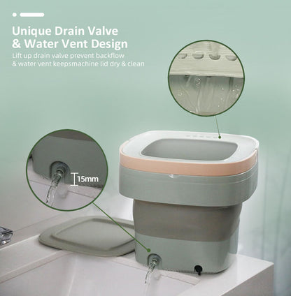 Portable Folding Washing Machine – 16L Mini Washer With 3 Modes
