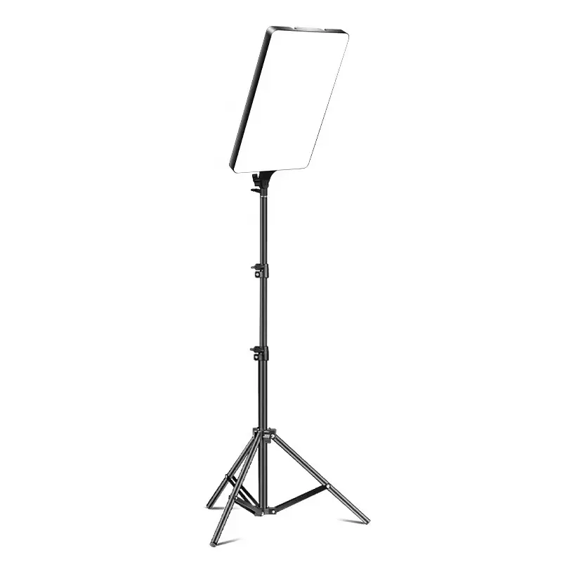 Slim LED Panel Fill Light with Tripod Stand, Phone Holder & Adjustable Brightness