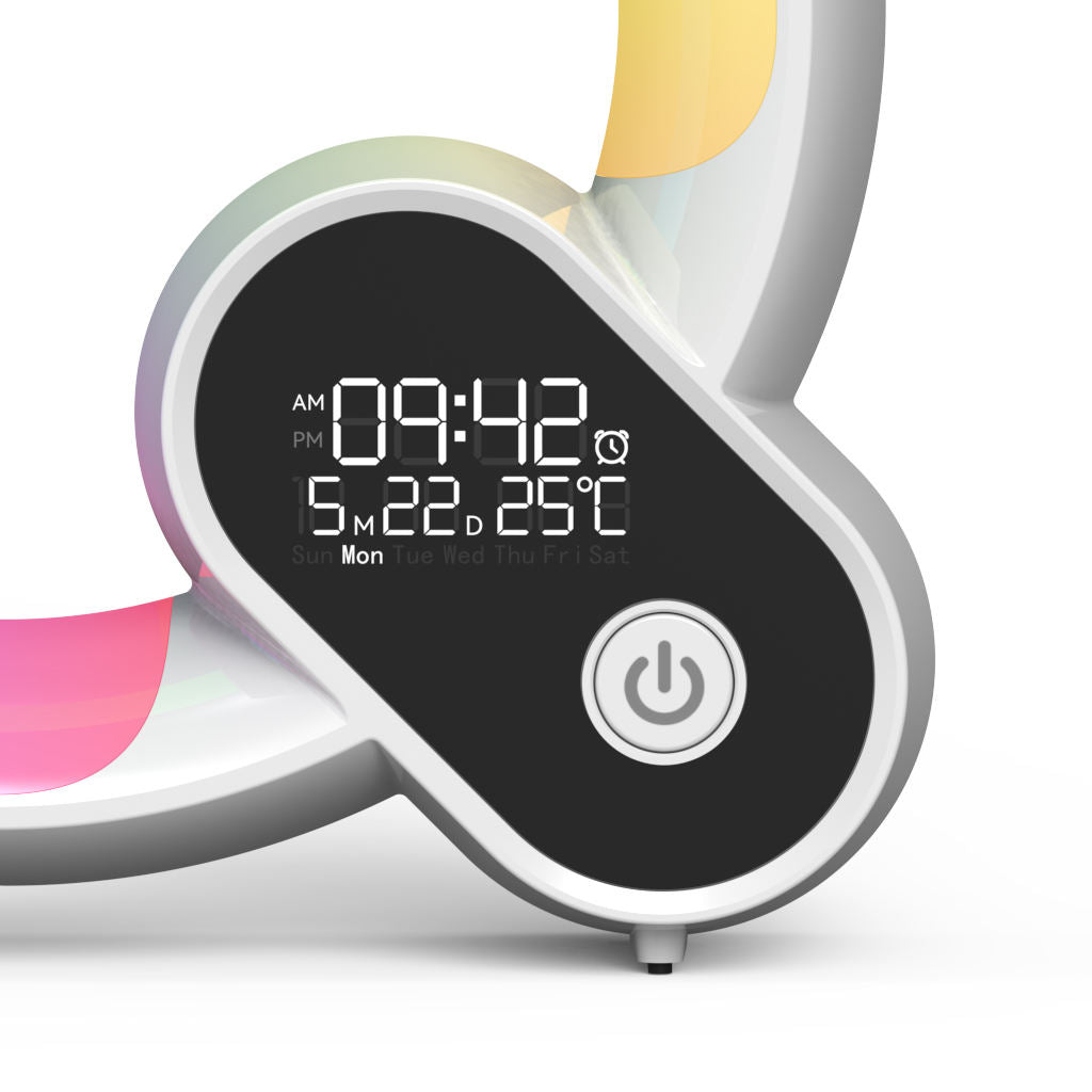 Creative Q Light Analog Sunrise Digital Display Alarm Clock Bluetooth Audio Intelligent Wake-up Q Colorful Atmosphere Light