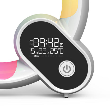 Creative Q Light Analog Sunrise Digital Display Alarm Clock Bluetooth Audio Intelligent Wake-up Q Colorful Atmosphere Light