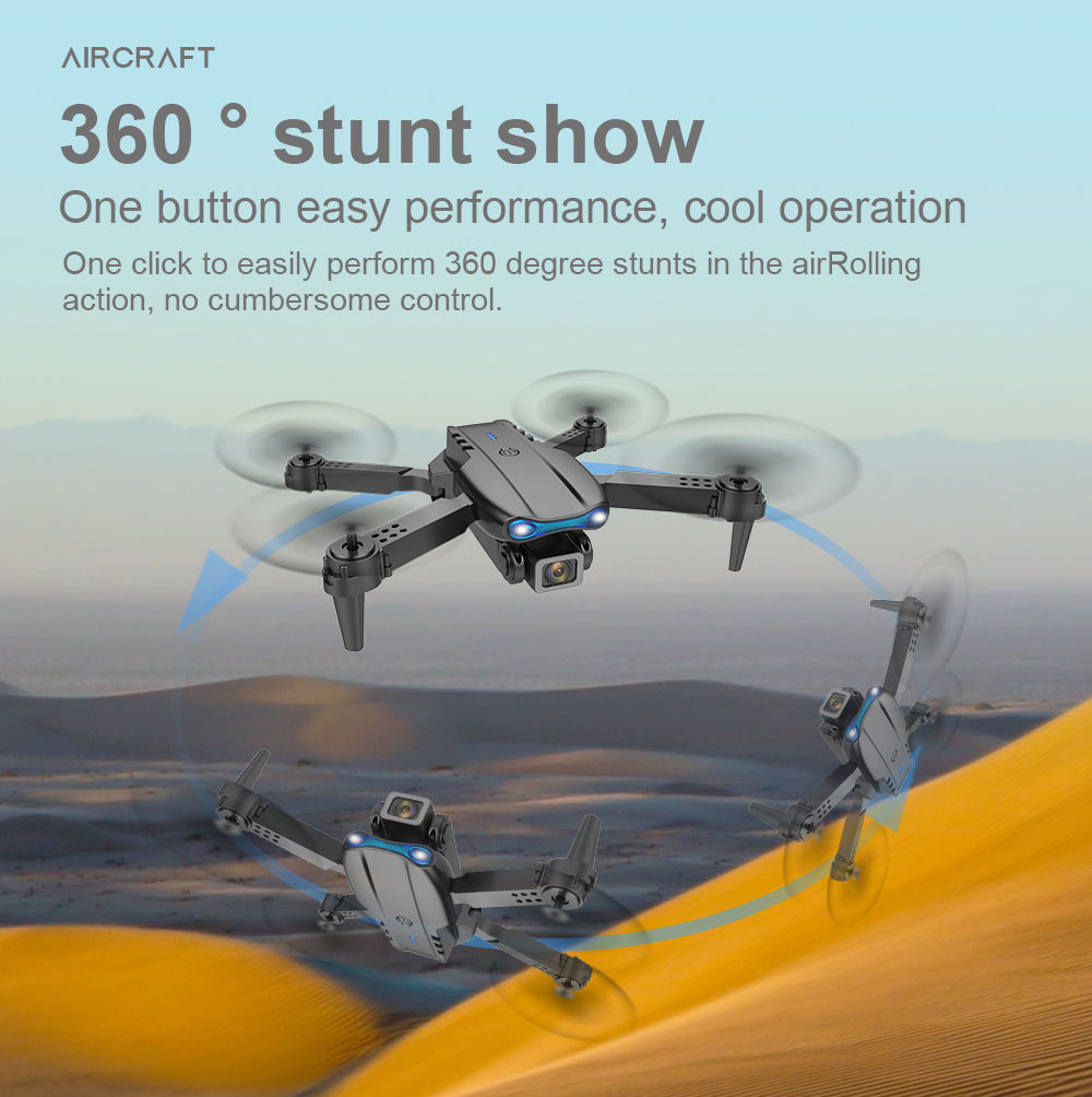 E99 Foldable HD Camera Drone – WiFi FPV, 360° Flip, Altitude Hold, LED Lights 🚁