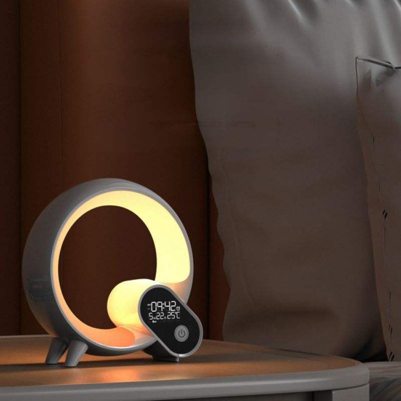 Creative Q Light Analog Sunrise Digital Display Alarm Clock Bluetooth Audio Intelligent Wake-up Q Colorful Atmosphere Light