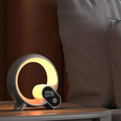 Creative Q Light Analog Sunrise Digital Display Alarm Clock Bluetooth Audio Intelligent Wake-up Q Colorful Atmosphere Light